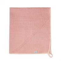 Муслиновая пеленка-полотенце с уголком пудра