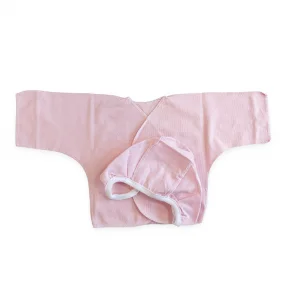 Комплект распашонка, чепчик тонкий трикотаж розовый