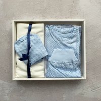 Комплект для новорожденного, Голубой горошек