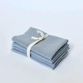Сет из 4х муслиновых салфеток Mjölk Storm Gray