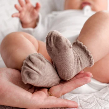 Носочки с окантовкой из хлопка, Какао