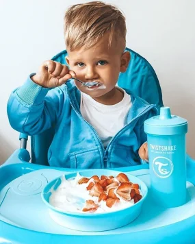 Коврик Twistshake Click-Mat mini с тарелкой. Пастельный синий (Pastel Blue). Возраст 6+m.