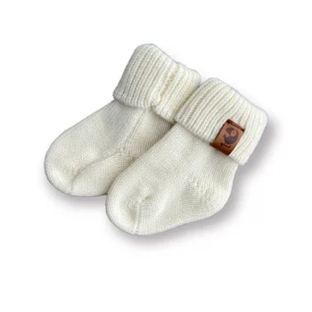 Носочки вязаные Woolly, Экрю