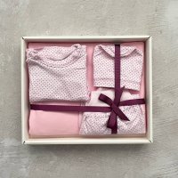 Комплект для новорожденного, Розовый горошек