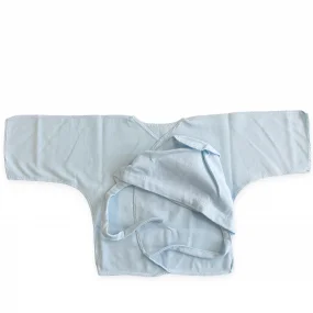 Комплект распашонка, чепчик тонкий трикотаж голубой