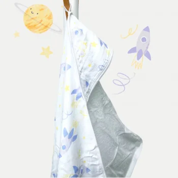 Полотенце с капюшоном+полотенце для лица Космос