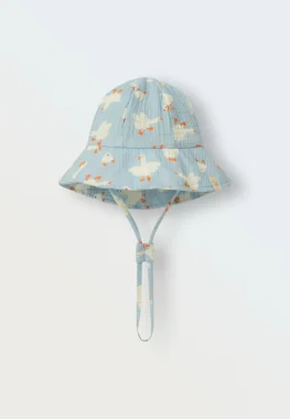 Панама из муслина (гуси на голубом)