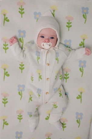 Мягкий вязаный плед Simple, Цветочные мечты