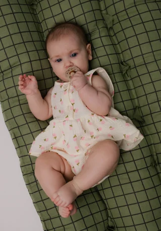 Боди-платье из муслина (цветочки)