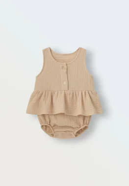 Боди-платье из муслина (молочный)