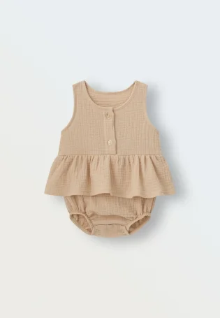 Боди-платье из муслина (молочный)