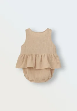 Боди-платье из муслина (молочный)