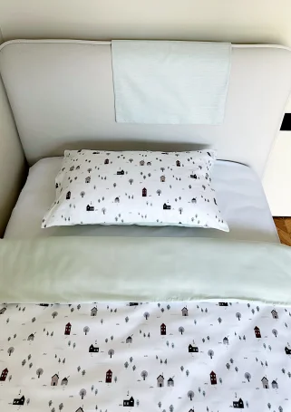 Двусторонний комплект постельного белья из сатина, Babyshowroom, Домики