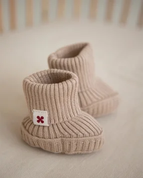 Пинетки вязаные из хлопка, Капучино