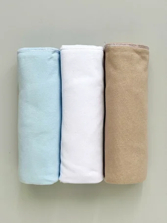 Комплект тонких пелёнок, Голубой/Белый/Какао