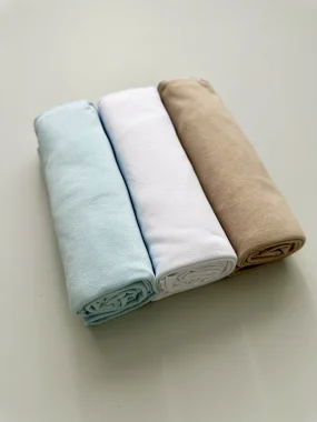 Комплект тонких пелёнок, Голубой/Белый/Какао