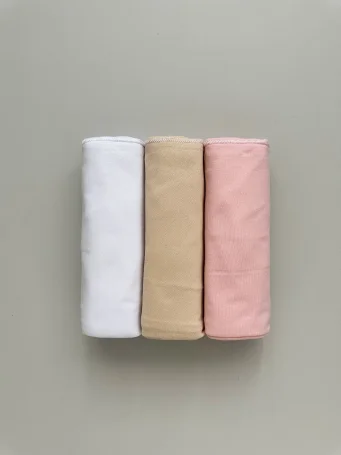 Комплект тонких пелёнок, Белый/Какао/Пудра