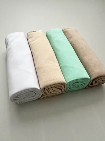 Комплект тонких пелёнок из 4х штук, Белый/Какао/Бирюзовый/Шоколад