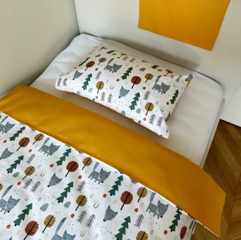 Двусторонний комплект постельного белья из Сатина, Babyshowroom, Лисята