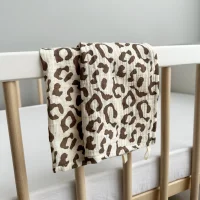 Набор муслиновых полотенец для лица и рук Babyshowroom, леопард, молочный