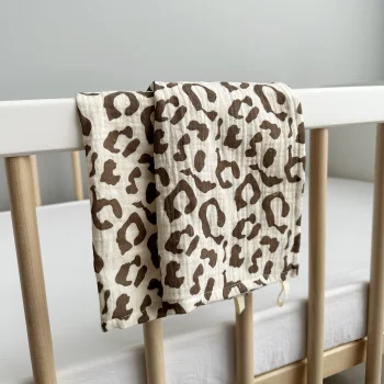 Набор муслиновых платочков для лица и рук Babyshowroom, леопард, молочный