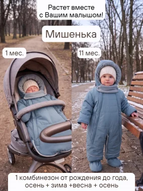 Комбинезон-трансформер на три сезона, синий