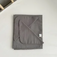 Комплект (фланелевая пеленка + 2 платочка) серый