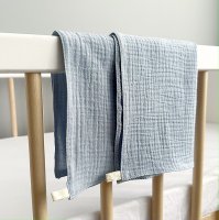 Набор муслиновых полотенец для лица и рук Babyshowroom, серо-голубой 