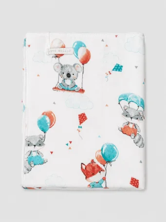 Пеленка фланелевая Cotton Baby Зверюшки и Воздушные шарики
