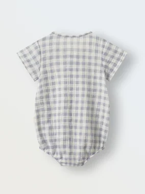 Боди из муслина (клетка синяя)