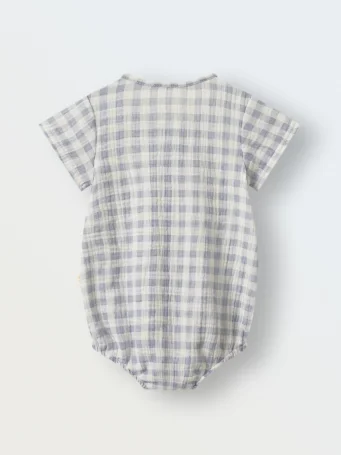 Боди из муслина (клетка синяя)