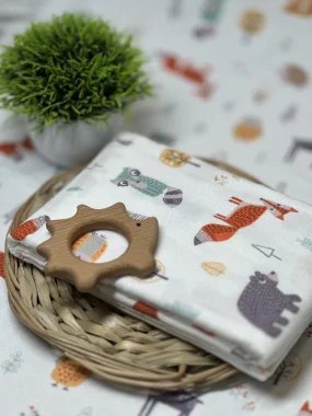 Пеленка Зверята в лесу фланель RinaAmari