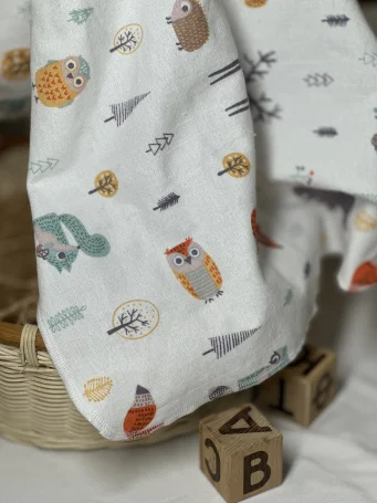 Пеленка Зверята в лесу фланель RinaAmari
