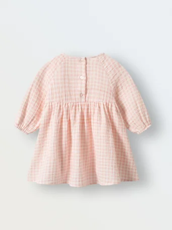 Платье из муслина (клетка розовая)