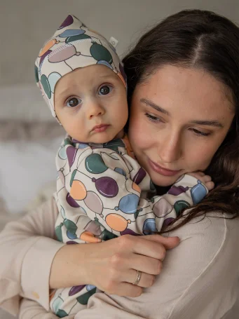 Комбинезон Mjölk Sleep and Play Шарики, на манжетах