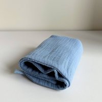 Муслиновое полотенце Babyshowroom, 30х40см., голубое