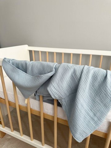 Муслиновое полотенце Babyshowroom, 100х100 см., Серо-голубой