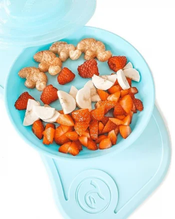 Коврик Twistshake Click-Mat mini с тарелкой. Пастельный синий (Pastel Blue). Возраст 6+m.