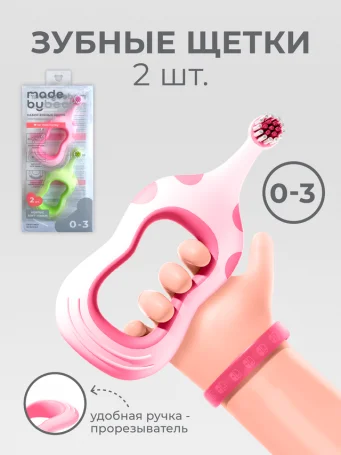 Набор детских зубных щеток (Berry & Mint Dots), 2 шт