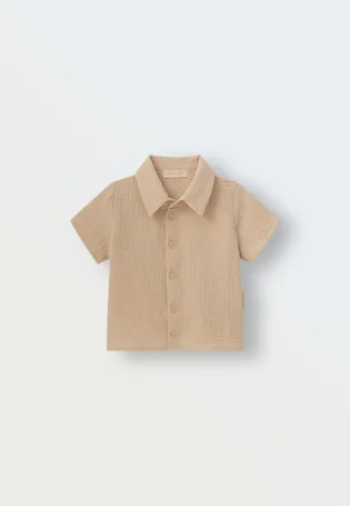 Комплект рубашка и шорты из муслина (молочный)