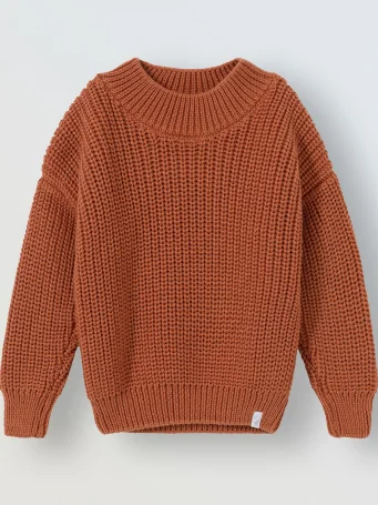 Джемпер вязаный oversize Classic, кирпичный