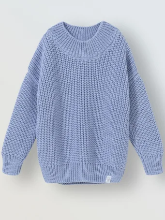 Джемпер вязаный oversize Classic, васильковый