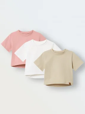 Комплект из 3 футболок, Экрю/пудра/топленое молоко