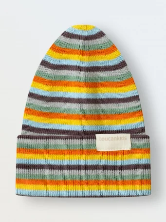 Шапка вязаная в полоску, Мультиколор