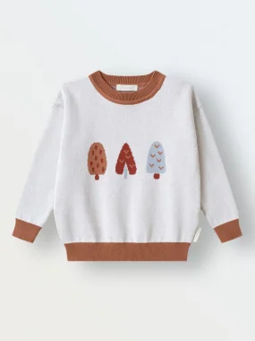 Джемпер вязаный "Деревья"