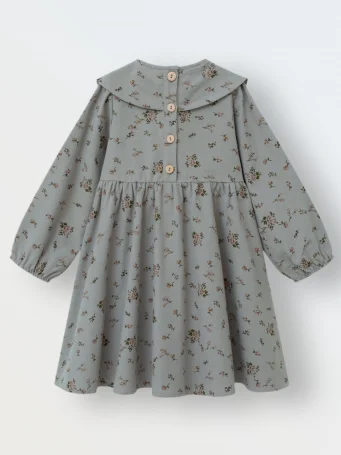 Платье фланель, Розовый букет на сером