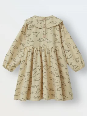 Платье фланель, Бежевые дракончики