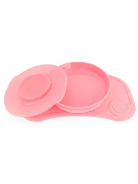 Коврик Twistshake Click-Mat mini с тарелкой. Пастельный розовый (Pastel Pink). Возраст 6+m.