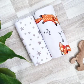 Сет из 2х пелёнок Mjölk Лисички/Звёзды