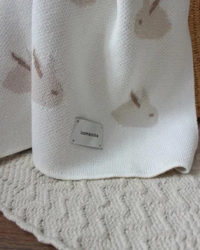 Плед вязаный Animal Rabbits, Кремовый